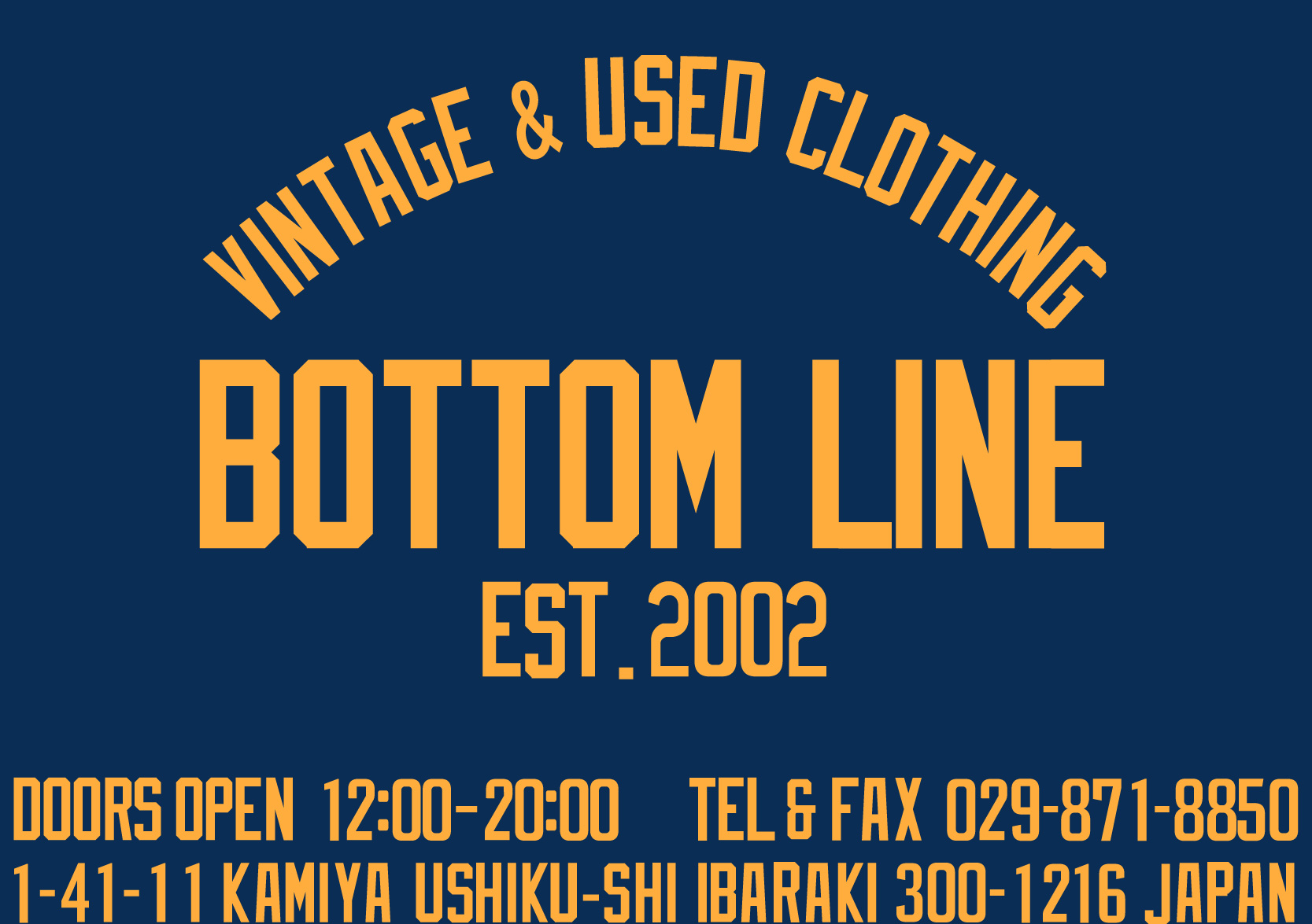 茨城県牛久市の古着屋BOTTOMLINE（ボトムライン）公式ロゴ